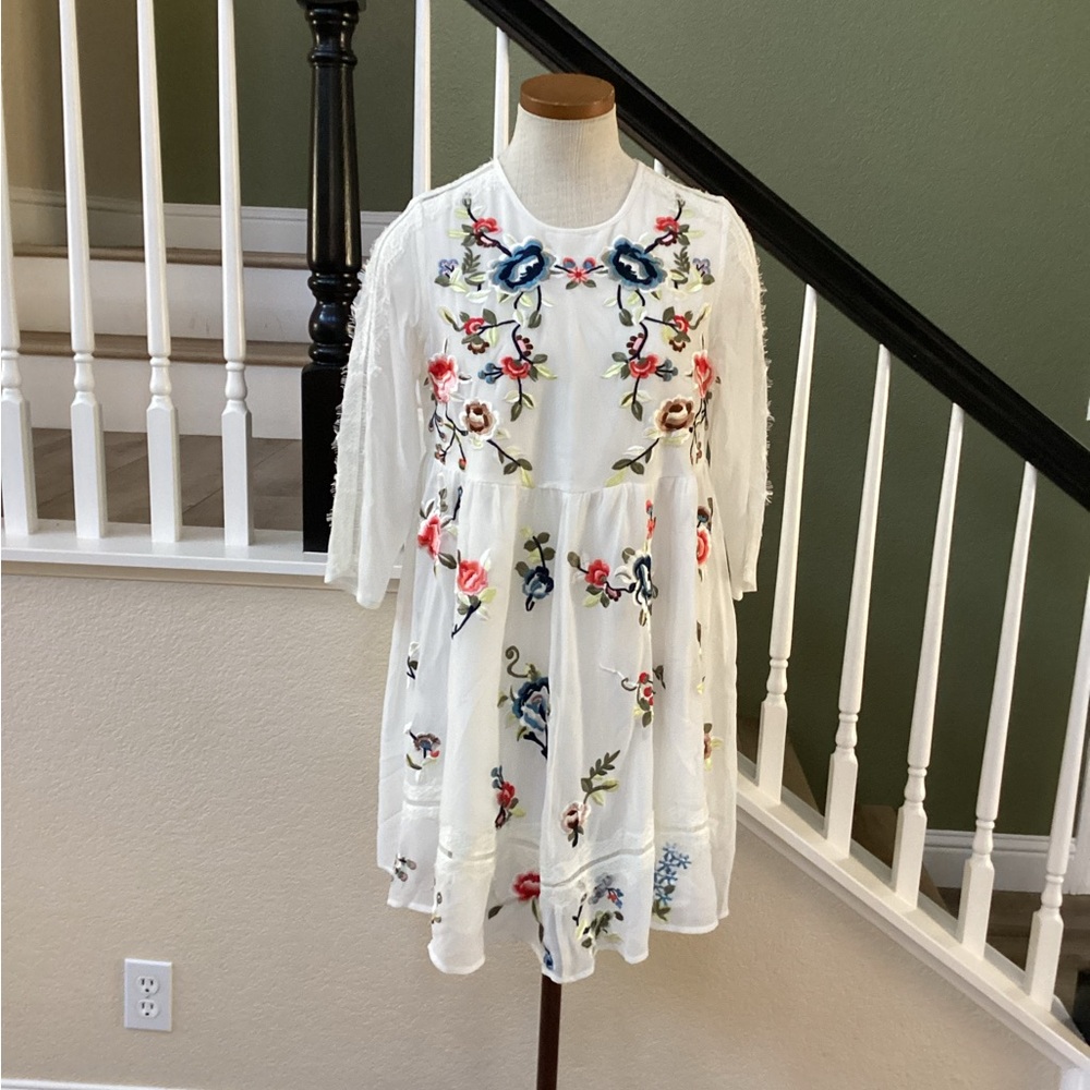 ASOS Floral Embroidered White Dress. ( maternity )